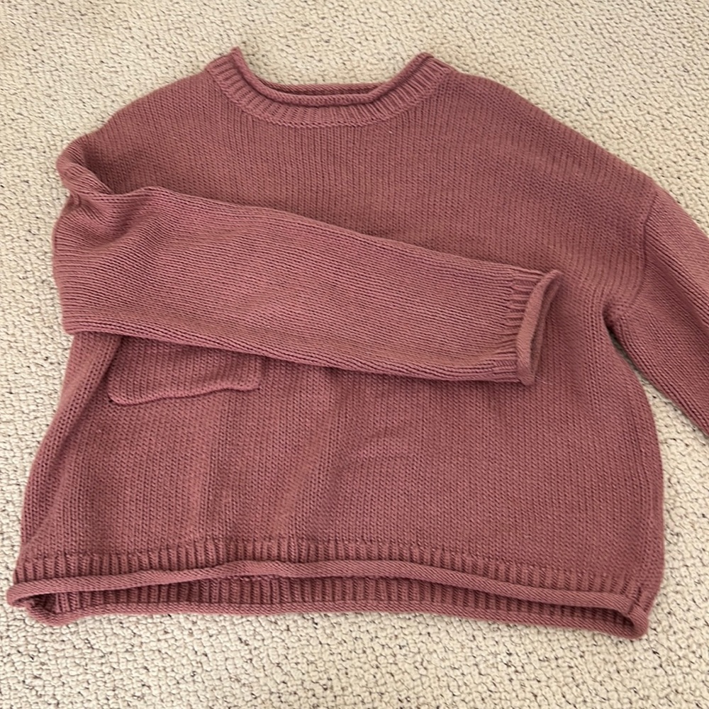 Cropped Mock neck Knit Sweater (Size S)